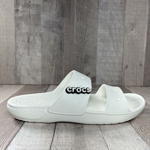 Crocs Women's Classic Slide Sandal Comfort Two Strap Slip On White Size 8 - Picture 8 of 13